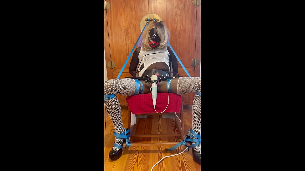 Nylon Toy Doll Chairtied and Milked by MagicWand