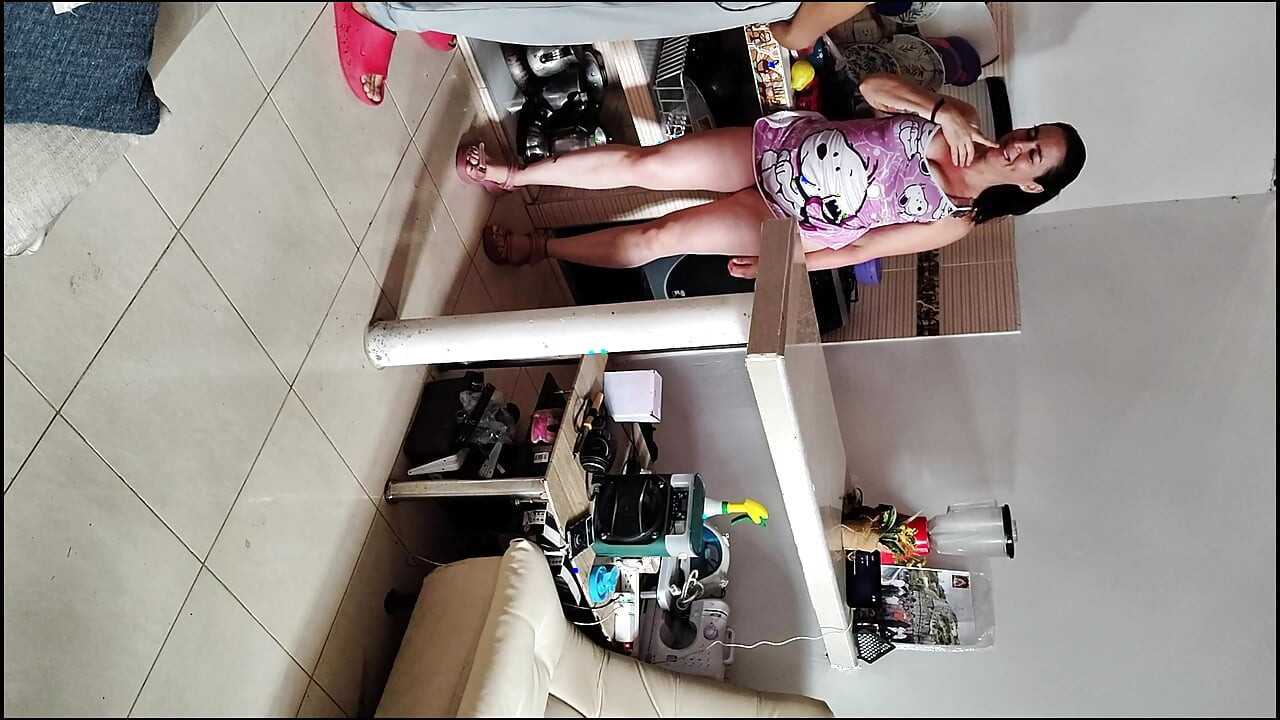 Sex in the kitchen stepmom in denuda pajamas fucking in the house