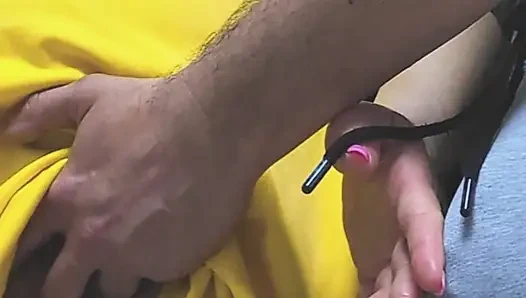 Girl Caught In Public Bus While She Stroking Stranger's Cock Until Ejaculation