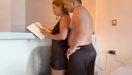 STEPBROTHER, HELP ME WITH MY HOMEWORK AND I'LL MAKE IT VERY HARD FOR YOU