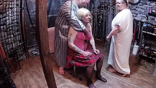 Part 1:- Domina Satan and Lanista Bear collars their slutty whore and give them a good belting.,