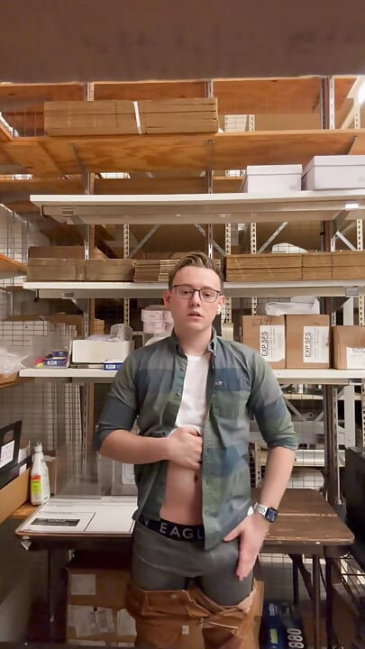 Playing in the stockroom