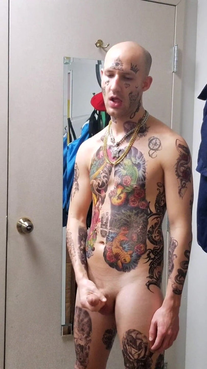 Face Tatted Dildo Fucking