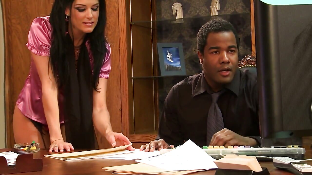 Blacky Sessions_scene_1_sexy Brunette Secretary in Lingerie Wants to Have Interracial Anal Sex with Her Boss.
