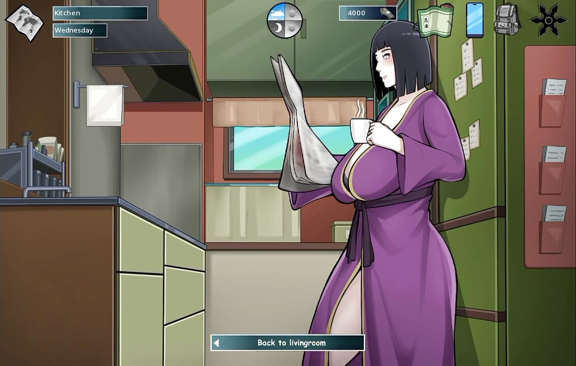 Konoha MILFS Part 37 - 계모 Hinata의 큰 가슴을 마사지하는 걸 거의 잡았어 - Eroticgamesnc