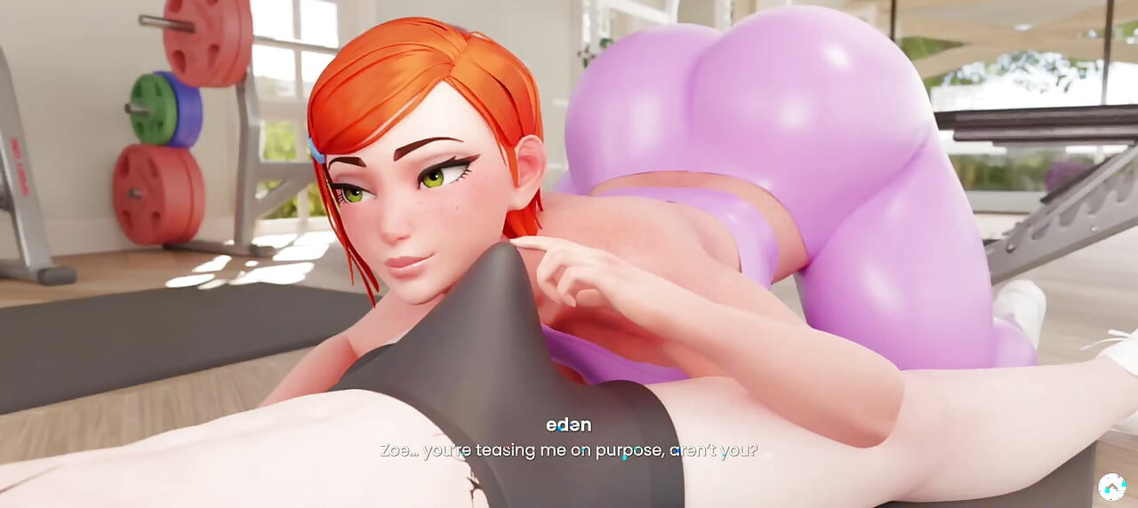 Zoe makes Eden fuck her big ass during workout