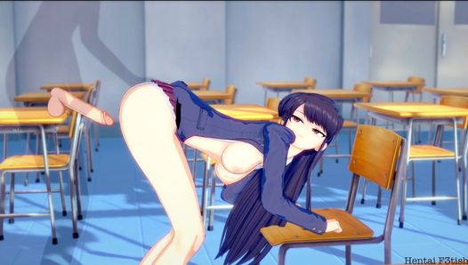 Komi baise un étudiant chanceux dans une salle de classe