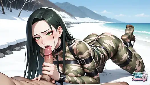 Sexy BDSM-Spiele am strand ist der heißeste Weg, einen Bondage-orgasmus zu haben!