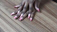 Ebony hand & finger nails fetish