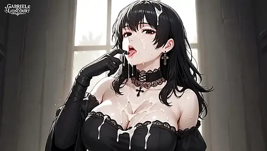 Goth Girl Fan Fucks Rockstar Backstage  - Hentai
