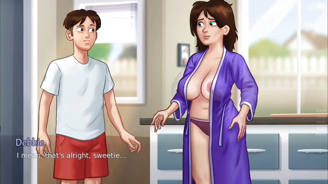 Horny Morning: Thick Busty Landlady Fucked From Behind in the Kitchen - summertime saga gameplay part 3