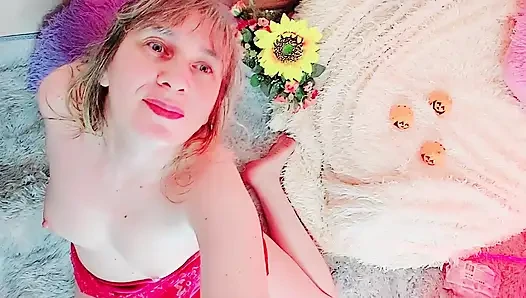 MILF Was Playing with Herself Stroking Her Tits