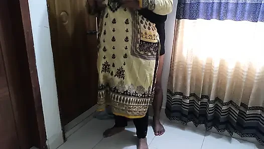 Dirty Stepaunty Fucked by Her Stepson While Cleaning House