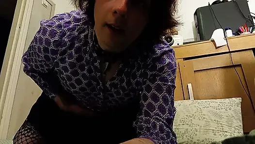 Femboy cumming in lingerie