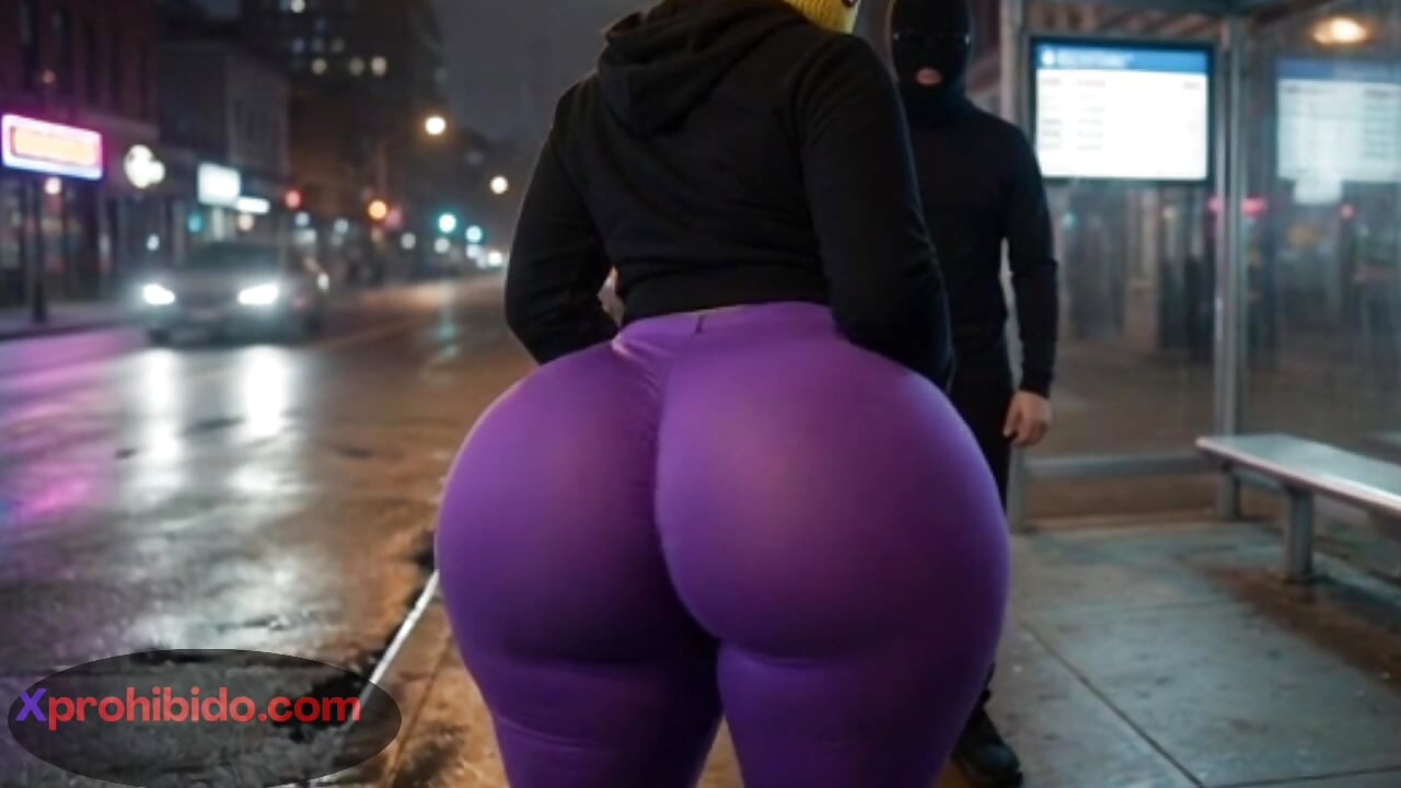 Curvy Big Ass Girlfriend Twerking at the Bus Stop