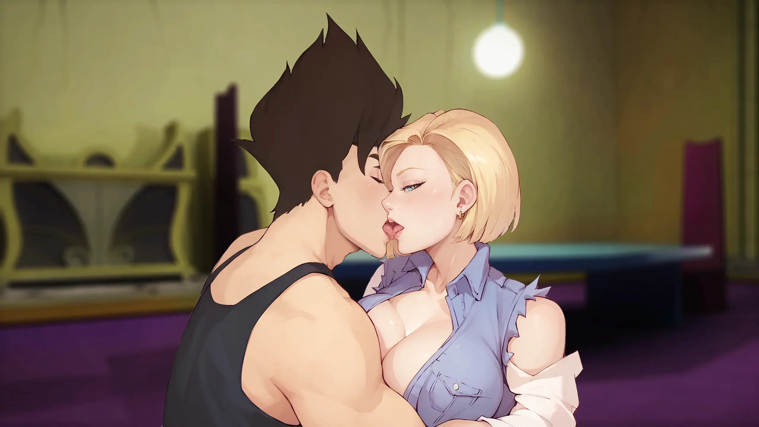 Pengembaraan Ilahi - Ciuman Ghairah Kedua dengan Android 18