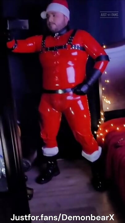 Chubby Santa Red Rubber Latex Leather Boots