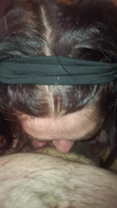 Emotional moment from "Teasing my husband with a bad ass blowjob"