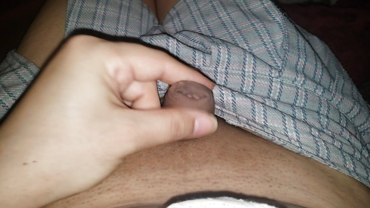 Stroking my little two fingers letting out moans