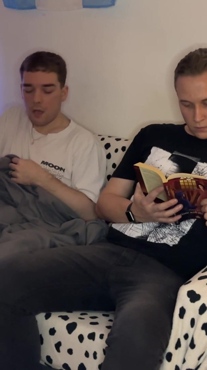 Step Bro Jerks Off in front of Innocent Young Step Brother under the Blanket | Clip 1