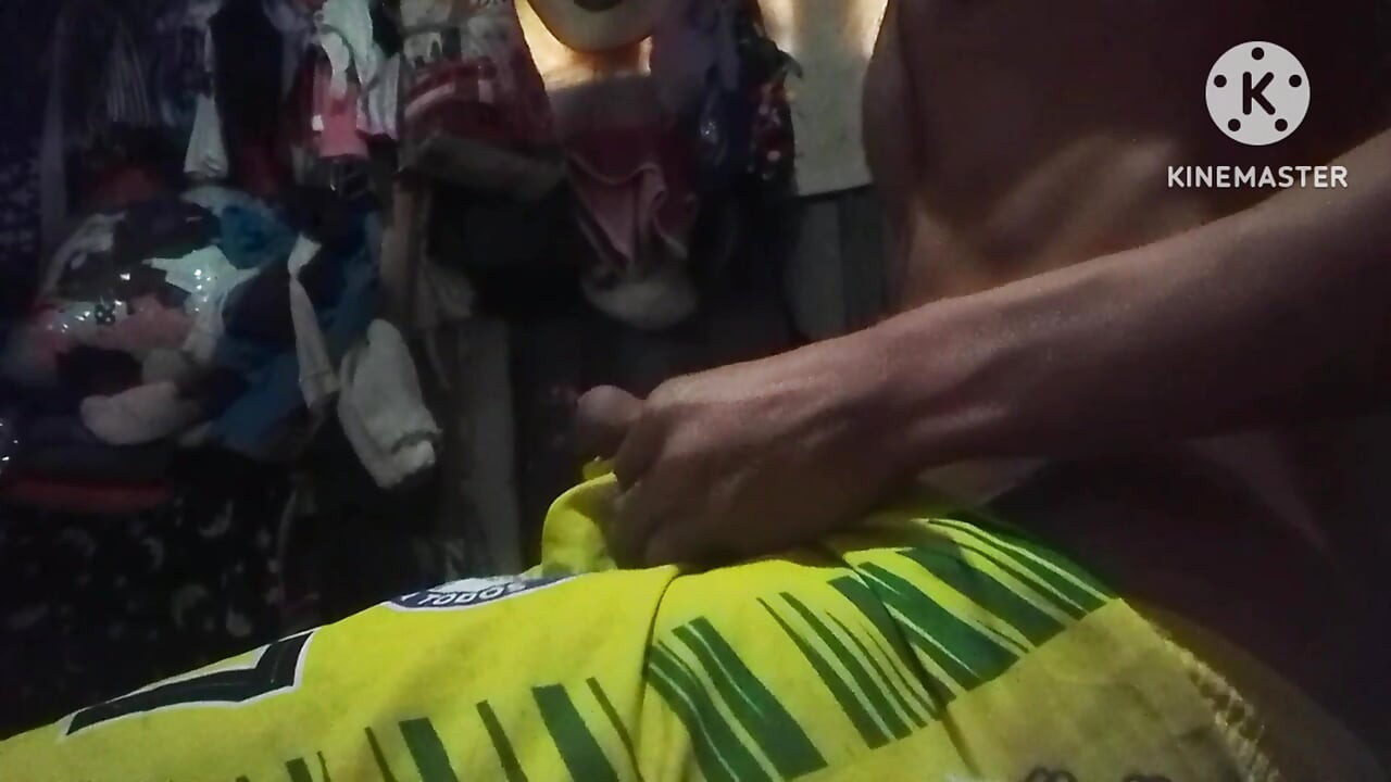 Rubbing it with the shorts