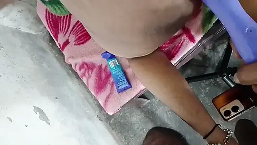 Double dildo in ass to fuck big ass Hindi audio doggy style anal