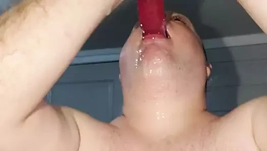 Gırtlağına kadar alma büyük 18 inç çift kişilik dildo