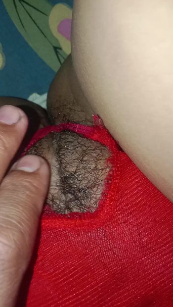 Hairy pussy under the underwear
