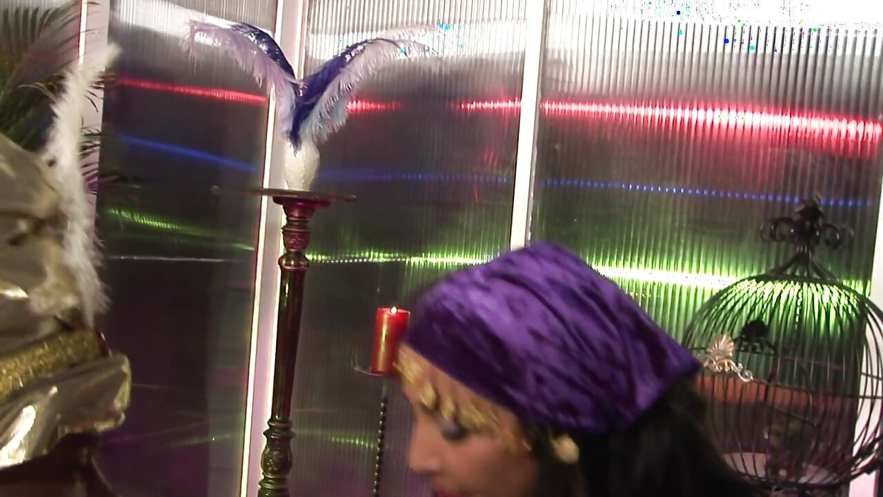 Lovely chick with red lips gives head to this black dude