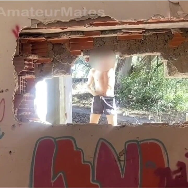 Exploring an Abandoned Building, 2 Amateur Boys Remove Their Clothes and One Starts to Bust a Nut