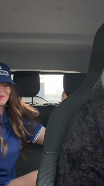 My husband's cuckold got out of the car and I called the gas station attendant to fuck and she accepted and got in the car and was so horny that she was all naked | Clip 1