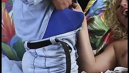 Stockinged mature dildoing pussy and sucking dick