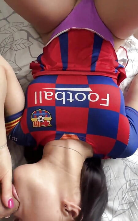 Hot Cheerleader with a Big Ass Fucks Two Cocks