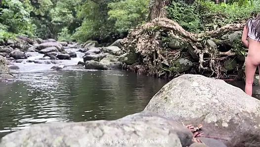 Campsite Teen Masturbation: Squirt Piss After Swim