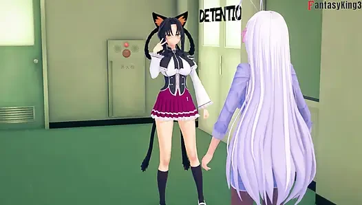 Rossweisse erwischte mich fast beim ficken mit Akeno - AUF DERER, DER NTR Madness Serie