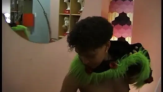 Ebony hottie changing her clothes