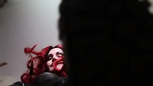 Redhead Italian mistress in black boots humiliates you