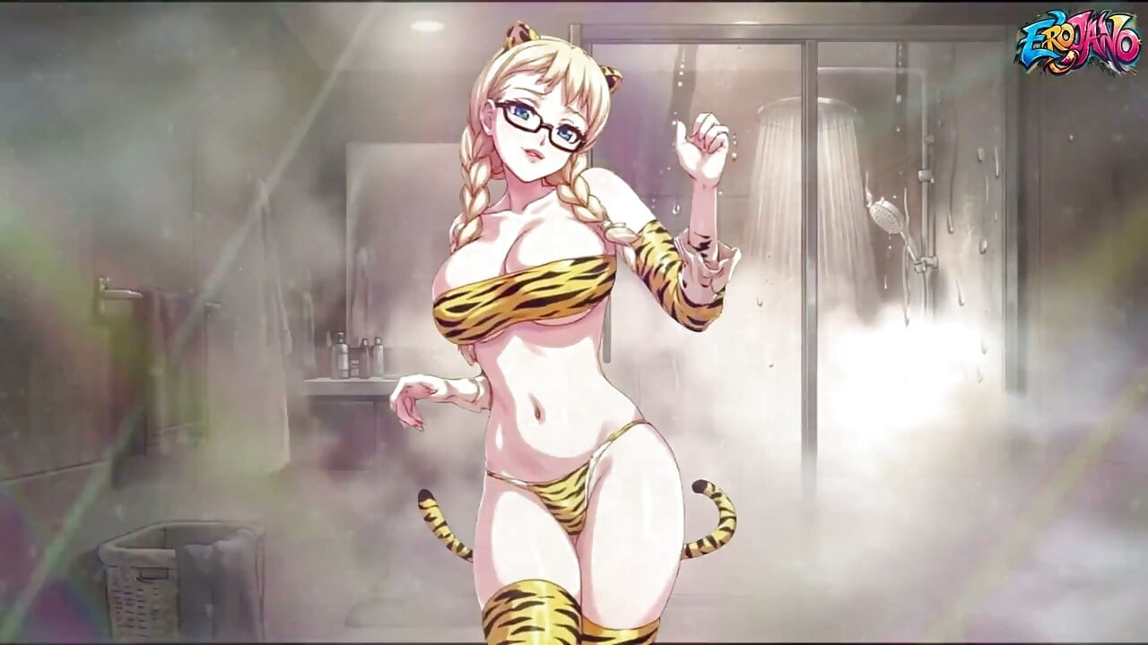 25-year-old Blonde with Braids and Glasses Gets Anal Creampie on Four - Hentai Ai