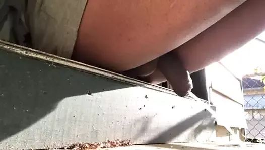shemale pissing and cum on public