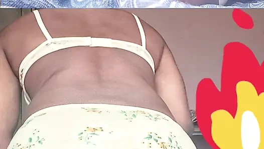 Sexy Lingerie Poses Bra Panty Try-on Back View Tease