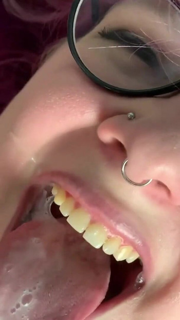 Memorable moment from "Fucking and Facial for German Goth BBW Abby Strange, MMF Threesome"