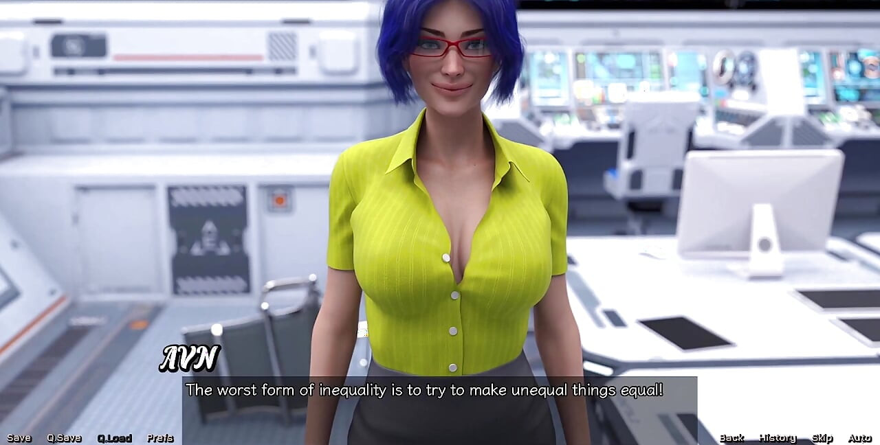 Stranded in Space - Blue Haired Big Tits MILF Wants to Talk