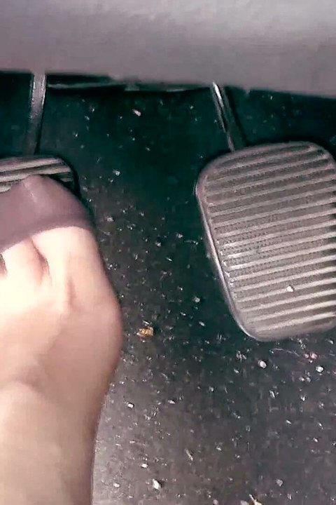 Reckless Pedal Pumping in Grey Laced Pantyhose