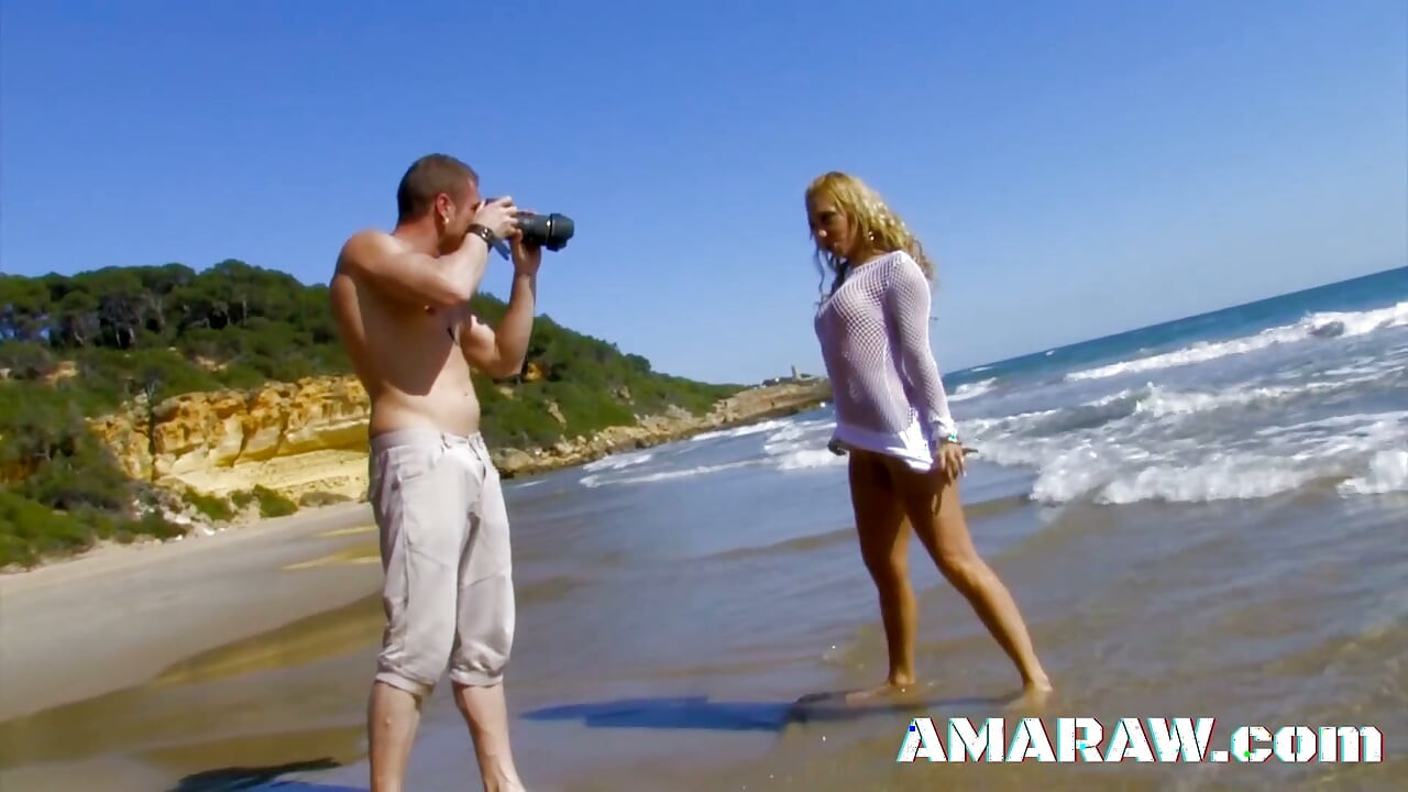 Cum in mouth after beach anal for a blonde big tits Goddess Ginger Hell