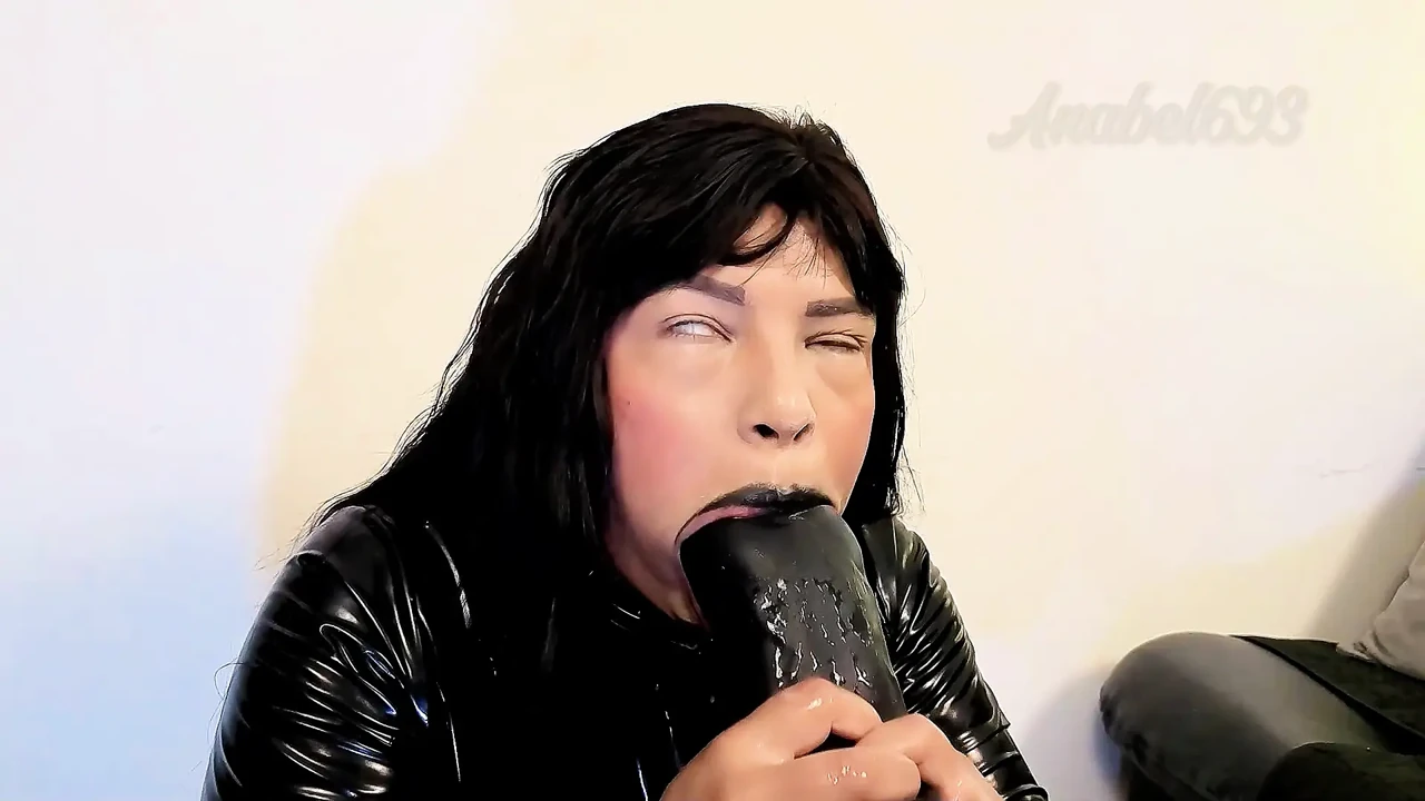 Sucking My New 20" Toy I Get Really Sloppy and Explode Cum in My Mouth