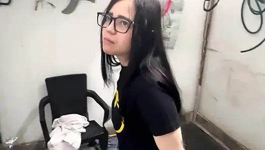 My neighbor goes upstairs to help me with the work