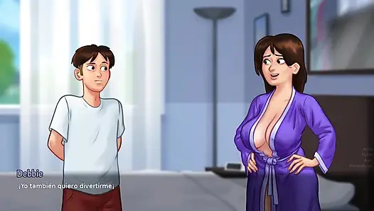 Mommy helps her stepson finish several times - summertime saga