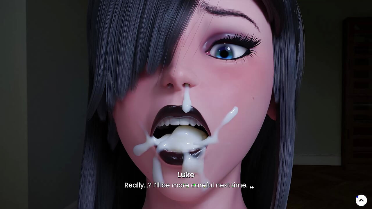 Mansion Days n° 5 - une bombasse gothique utilise sa bouche mouillée