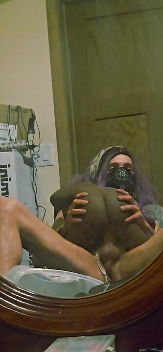 Purple-Haired Sissy Slut in Lace - Tgirl Creampie & Cum Play
