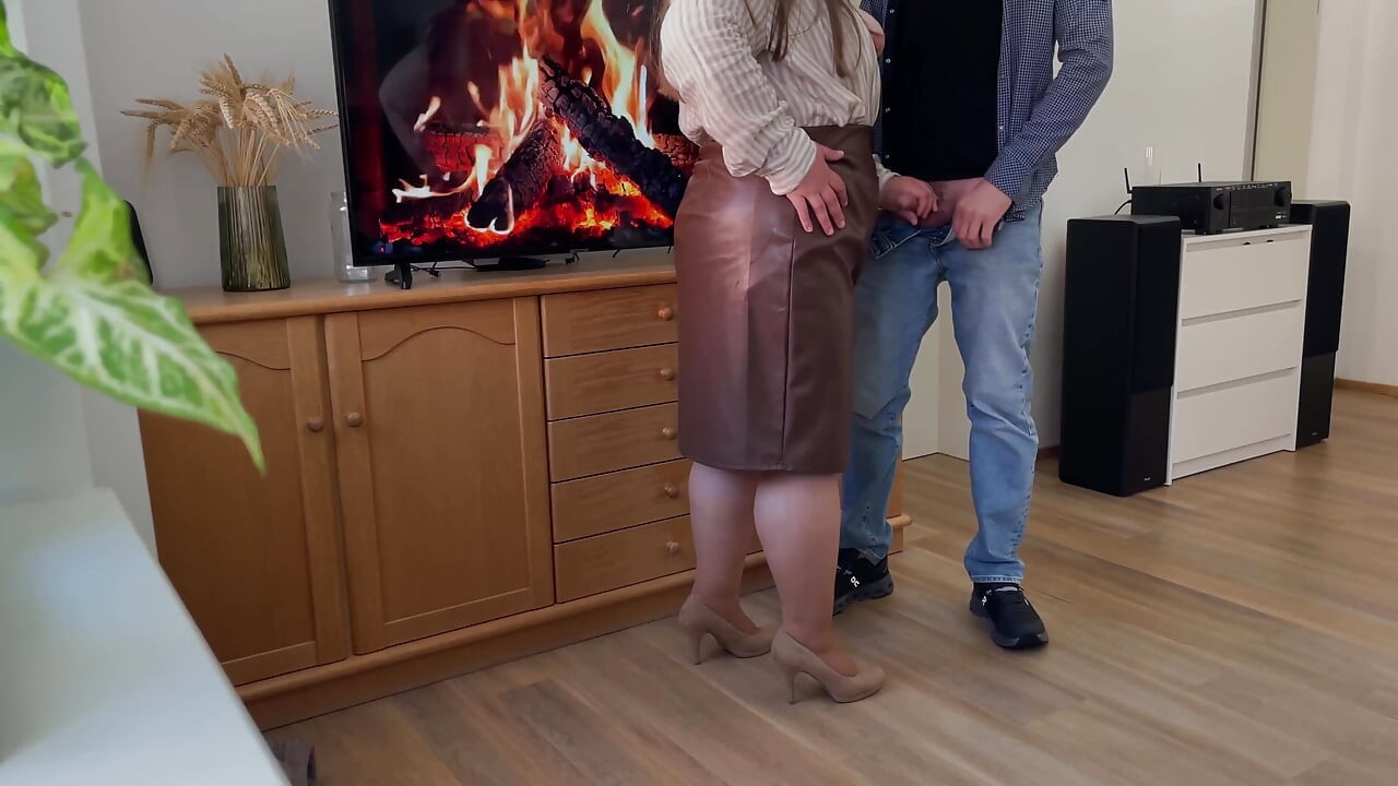 My Horny Stepmom's Tight Leather Skirt and Pantyhose